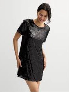 Nine West Black Sequin Mini Dress